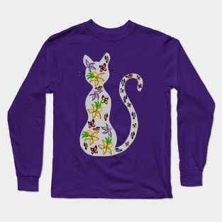 Butterfly Cat Long Sleeve T-Shirt